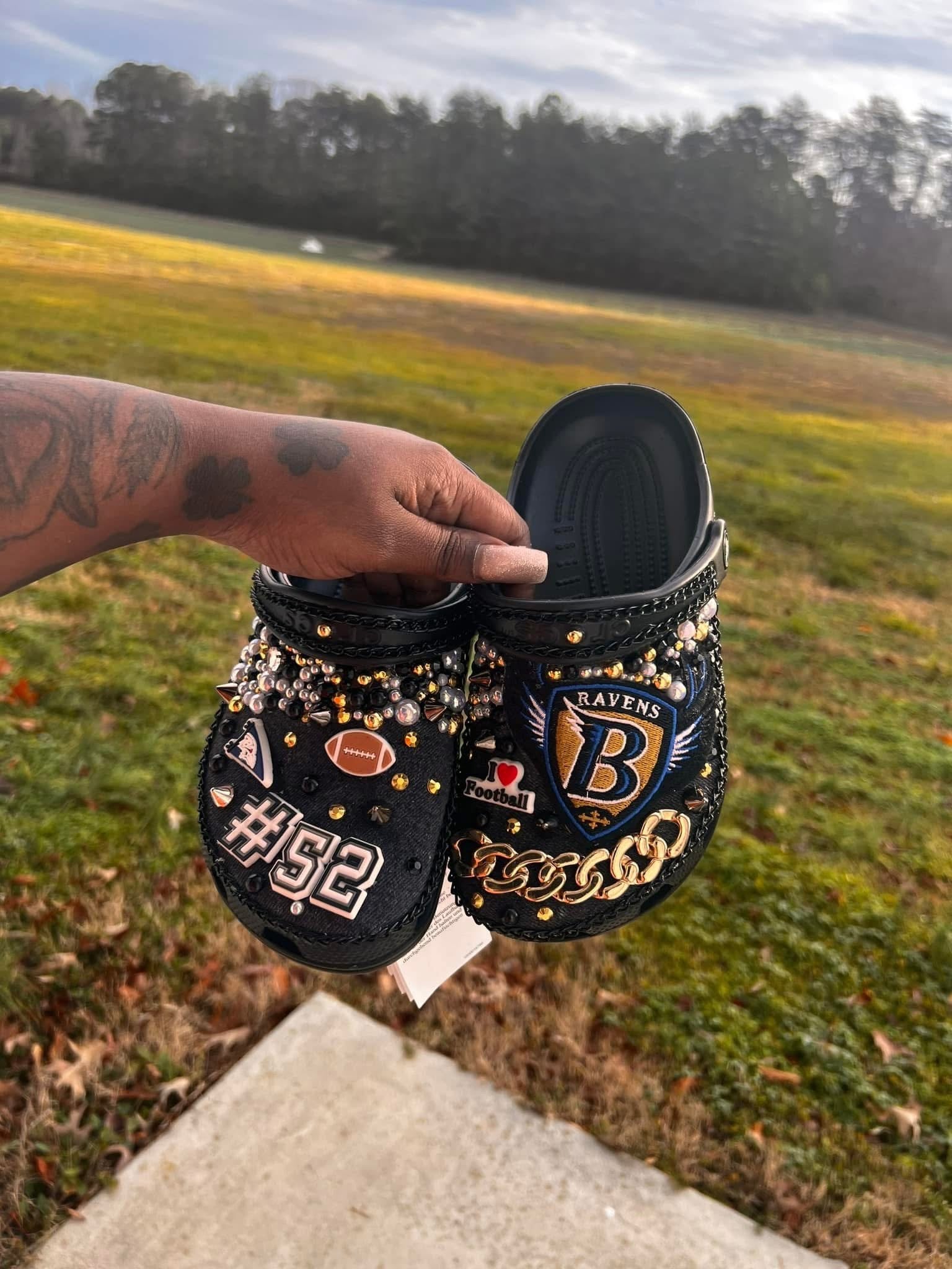 Women Football Theme Crocs