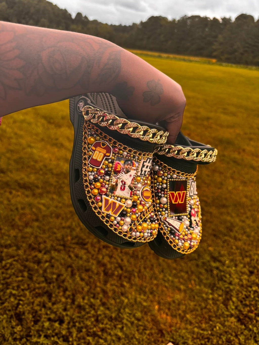 Women Football Theme Crocs